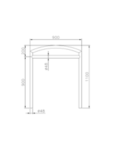 Portabici a 2 posti in acciaio inox. Da inghisare - cm 90xØ48x110h