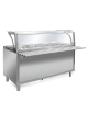 Elemento termico bagnomaria per self service N° 4 Vasche GN 1/1 - Con parafiato e bancalina - Su piedi- cm 158x94x120h