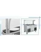 Elemento refrigerato per self service N° 2 Vasche GN 1/1 - Con parafiato e bancalina - Su piedi - cm 82x94x120h