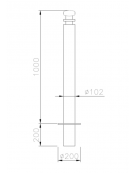 Dissuasore realizzato in tubolare di acciaio predisposto per catena in acciaio zincato verniciato- da tassellare - cm Ø10,2x100h