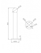 Dissuasore realizzato in acciaio zincato e verniciato in tubolare tondo - Da tassellare - cm Ø10,2x80h