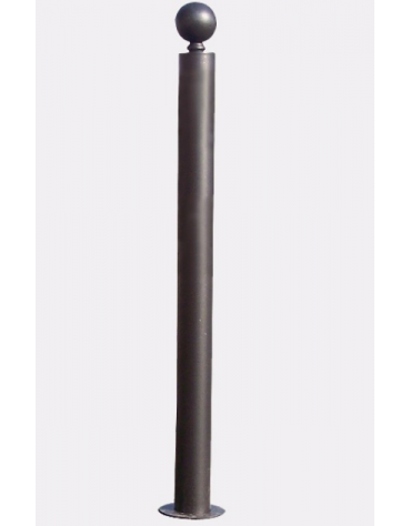Dissuasore in tubolare di acciaio zincato e verniciato, con piastra e anelli cm Ø8x111,7h.