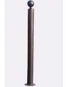 Dissuasore in tubolare di acciaio zincato e verniciato, con piastra e con anelli, da tassellare - cm Ø9x111,7h.