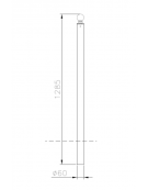 Dissuasore in tubolare di acciaio zincato e verniciato, con anello per lucchetto. Amovibile - cm Ø6x128,5h