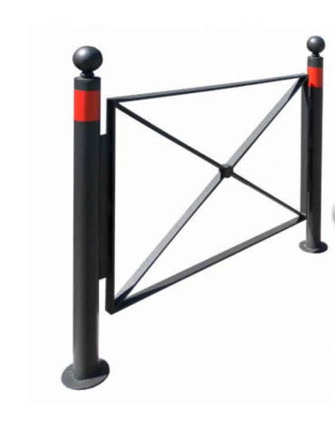 Barriera in tubolare acciaio zincato e verniciato con 2 supporti di testa da tassellare - cm 141x111,2h