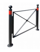 Barriera in tubolare acciaio zincato e verniciato - supporto di mezzo da tassellare - cm Ø8x111,7h