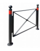 Barriera in tubolare acciaio zincato e verniciato con 2 supporti di testa da inghisare - cm 141x131,2h