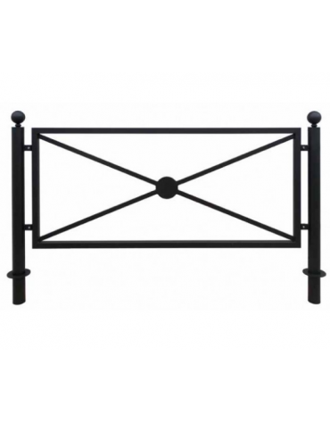 Barriera in tubolare acciaio zincato e verniciato con 2 supporti di testa da tassellare -  cm 217,6x111,7h