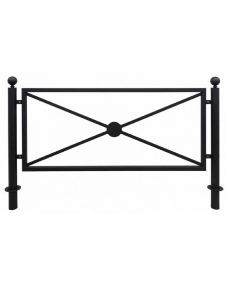 Barriera in tubolare acciaio zincato e verniciato con 2 supporti di testa da tassellare -  cm 217,6x111,7h