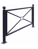Barriera in tubolare acciaio zincato e verniciato. Supporto di testa da inghisare - cm 8x131,7h