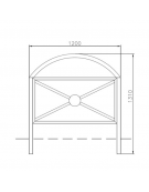 Barriera parapedonale realizzata da 2 montanti e un arco superiore in tubolare d’acciaio - cm 120x131h