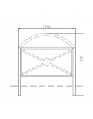 Barriera parapedonale con 2 montanti e 1 arco superiore in tubolare d’acciaio. Da tassellare - cm 120x111h