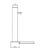 Fontana con struttura in acciaio zincato e verniciato, completa di rubinetto in ottone e caditoia in ghisa - cm 250x70x100h