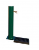 Fontana con struttura tonda in acciaio zincato e verniciato, con rubinetto in ottone e caditoia in ghisa - cm 25x70x100h
