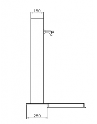 Fontana con struttura in acciaio zincato e verniciato, completa di rubinetto in ottone e caditoia in ghisa - cm 250x70x100h