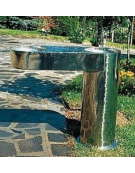 Fontanella doppia in acciaio inox con struttura portante cilindrica. Da tassellare - cm 90x30x80h