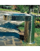 Fontanella doppia in acciaio inox con struttura portante cilindrica. Da tassellare - cm 90x80h
