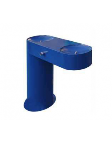 Fontanella doppia in acciaio zincato e verniciato con struttura portante cilindrica. Da tassellare - cm 90x80h