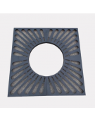 Griglia salvapiante quadrata, interamente in acciaio zincato e verniciato - cm 100x100 - foro interno cm Ø50