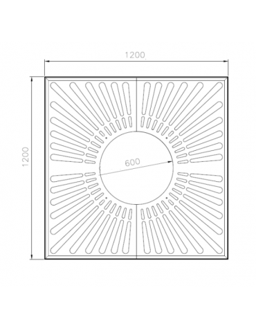 Griglia salvapiante quadrato, interamente in acciaio zincato e verniciato - cm 120x120xØint.60