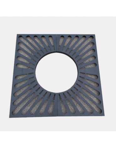 Griglia salvapiante quadrata, interamente in acciaio zincato e verniciato - cm 180x180- foro interno cm Ø80