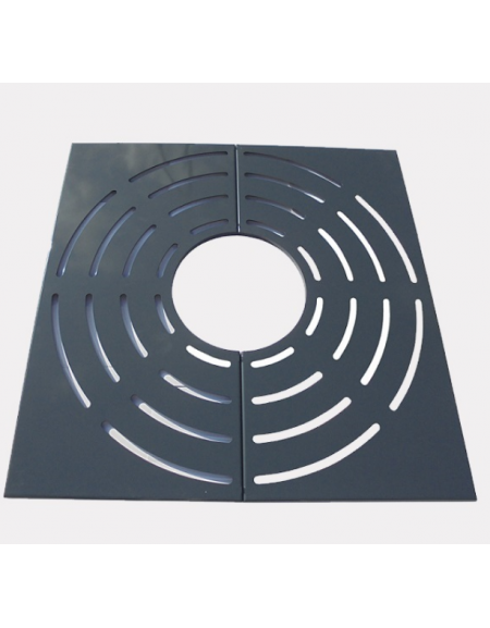 Griglia salvapiante interamente in acciaio zincato e verniciato - cm 150x150 - foro interno cm Ø70