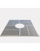 Griglia salvapiante interamente in acciaio zincato e verniciato - cm 100x100 - foro interno cm Ø50