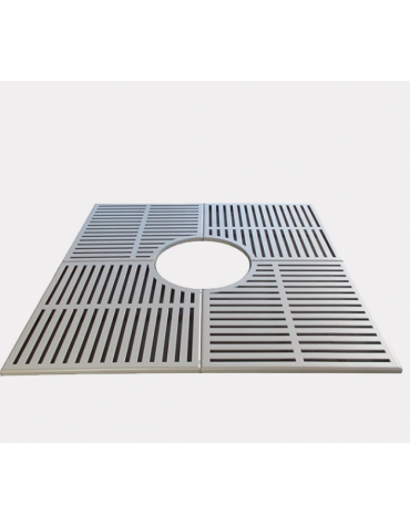 Griglia salvapiante interamente in acciaio zincato e verniciato - cm 100x100 - foro interno cm Ø50
