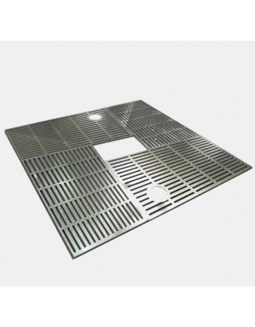 Griglia salvapiante interamente in acciaio zincato e verniciato - cm 120x120 - diametro interno - 60 cm