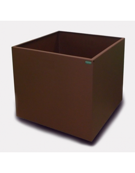 Fioriera quadrata in acciaio zincato e verniciato con fori di scolo per l’eliminazione dell’eccesso d’acqua - cm 80x80x100h