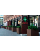 Fioriera quadrata in acciaio zincato e verniciato con base in acciaio inox - cm 80X80X100h