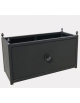 Fioriera rettangolare in acciaio zincato e verniciato con decoro centrale e decori superiori a forma di pigna - cm 120x50x60h