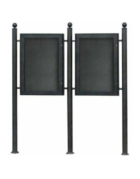 Bacheca monofacciale doppia in acciaio zincato e verniciato con ante in vetro, da inghisare - cm 272x80x311,7h