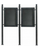 Bacheca monofacciale doppia in acciaio zincato e verniciato con ante in vetro, da inghisare - cm 272x8x300h