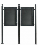 Bacheca bifacciale doppia in acciaio zincato e verniciato con ante in vetro, da inghisare - cm 272x8x300h