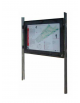 Bacheca bifacciale in acciaio zincato e verniciato, con pannelli cm 130x130. Da inghisare - cm 165,5x295h