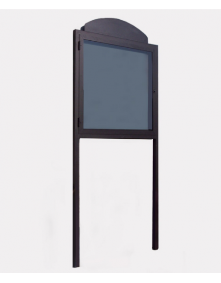 Bacheca in acciaio zincato e verniciato, anta apribile in vetro, pannello espos. cm 130×130 -  da inghisare - cm 151x300h