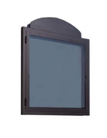 Bacheca a muro in acciaio zincato e verniciato, anta apribile in vetro, pannello espositivo cm 130x130