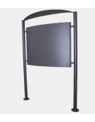 Bacheca bifacciale in acciaio zincato e verniciato, pannello espositivo dim. cm 200×100 mm, da inghisare - cm 228x40x263,1h