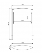 Bacheca in acciaio zincato e verniciato, con pannello espositivo dim. cm 150×100 mm, da inghisare - cm 179x40x260,4h