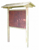 Bacheca in pino nordico impregnato a pressione in autoclave, con tettoia - Pannello cm 100x110