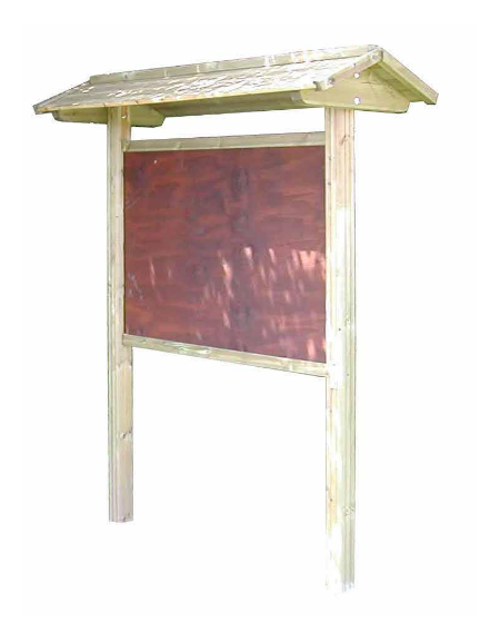 Bacheca in pino nordico impregnato a pressione in autoclave, con tettoia - Pannello cm 100x110