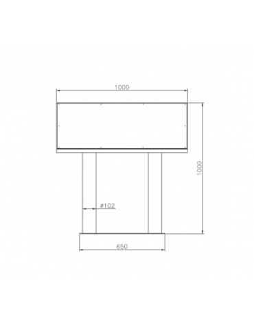 Leggio per esposizione in acciaio zincato e verniciato, con pannello cm 100x50 - dim. tot.  cm 100x38,2x100h