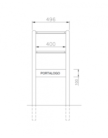 Leggio per esposizione realizzato in acciaio zincato e verniciato, con targa inferiore - cm 49,6x37,7x100h