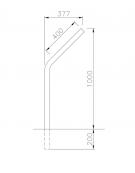 Leggio per esposizione realizzato in acciaio zincato e verniciato, con targa inferiore - cm 49,6x37,7x100h