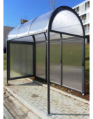 Parete laterale in alluminio e policarbonato alveolare trasparente per pensilina - cod. DN35475/76/77/78