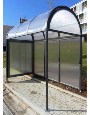 Parete laterale in alluminio e policarbonato alveolare trasparente per pensilina - cod. DN35475/76/77/78