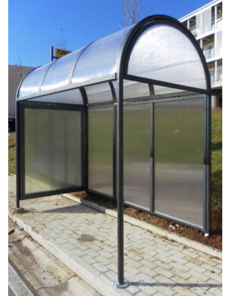 Timpano pensilina in alluminio e policarbonato alveolare trasparente per pensilina - cod. DN35475/76/77/78