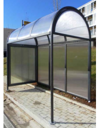 Timpano pensilina in alluminio e policarbonato alveolare trasparente per pensilina - cod. DN35475/76/77/78