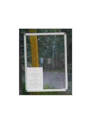 Bacheca da fissare su parete di fondo per pensilina in a policarbonato compatto trasparente - cod. DN35473/74/75/76/77/78